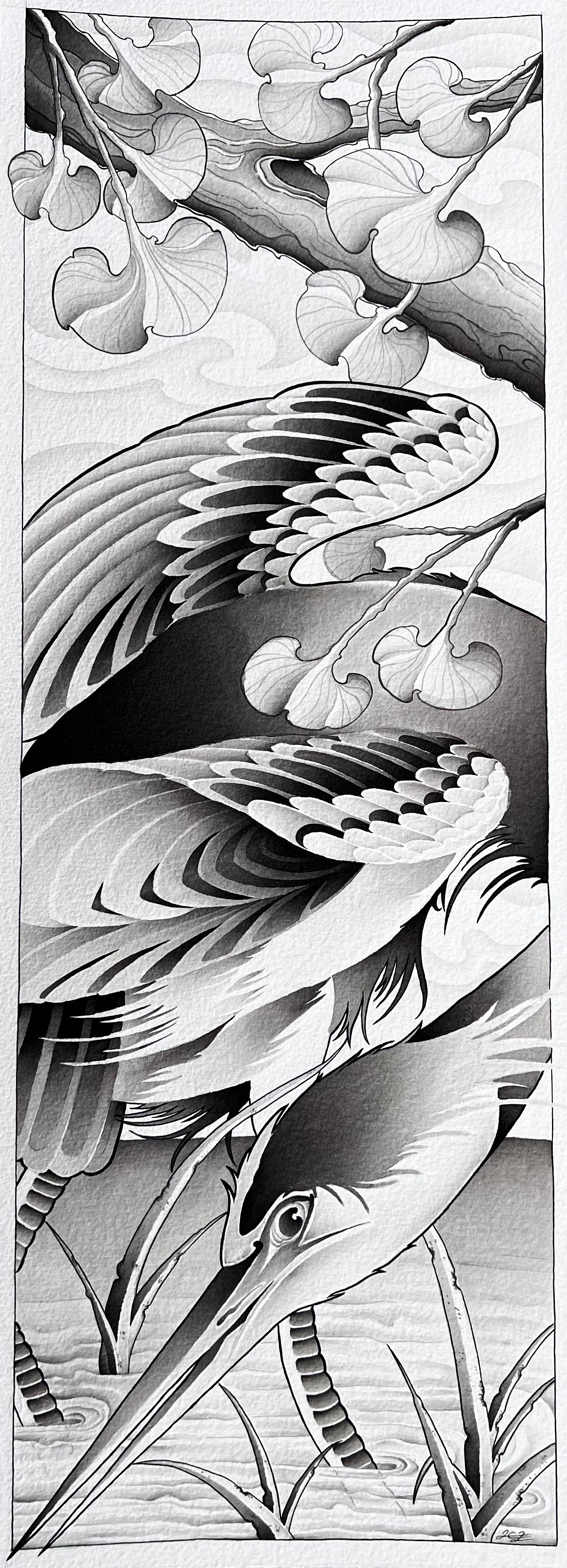 The Great Blue Heron (11in x 30in)