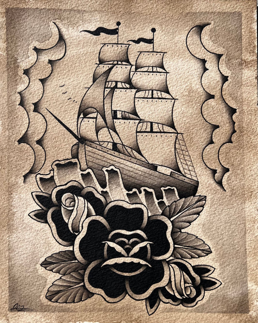 Clipper Ship (8in x 10in)