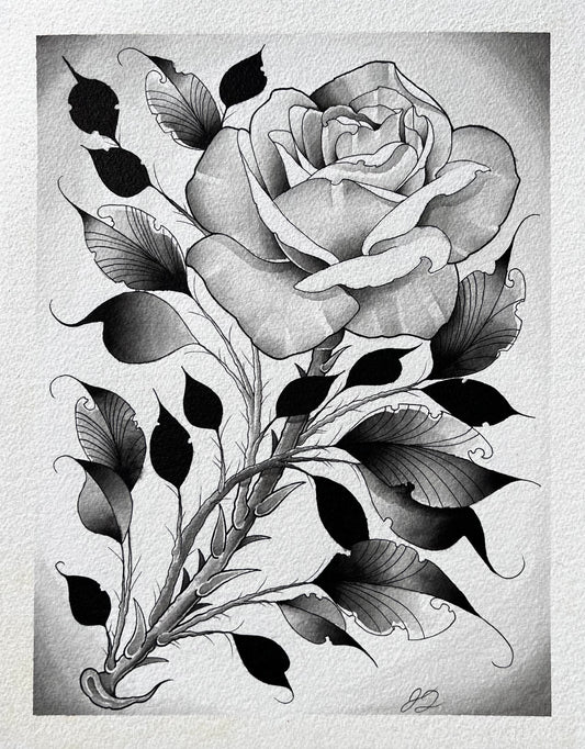 Grey rose 4 (11in x 14in)